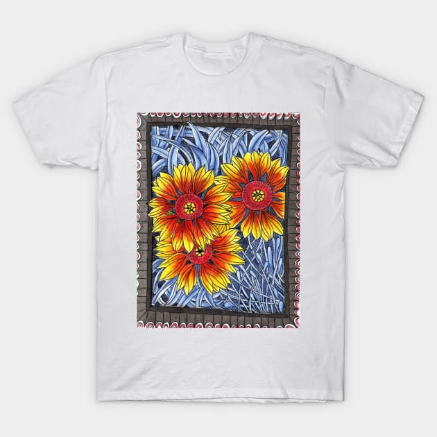 Fire flowers T-Shirt by katerinamk